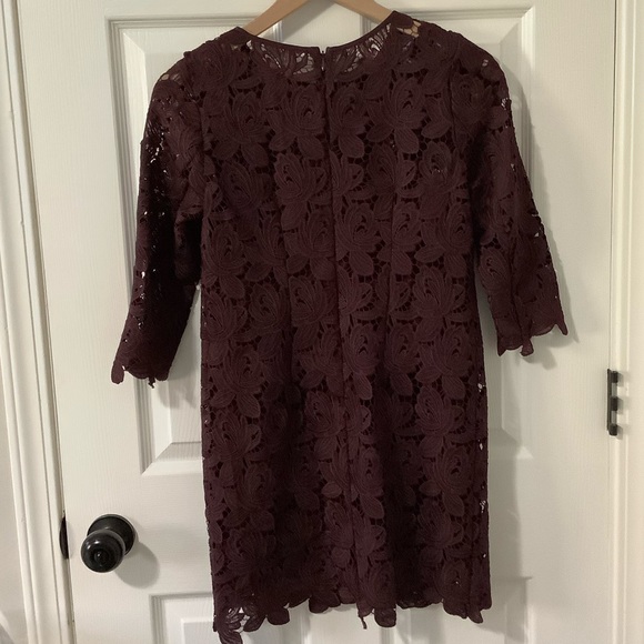 LOFT Purple Shift Lace Dress - size 00P - Picture 6 of 9